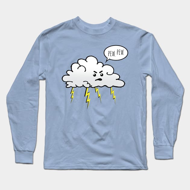 Angry Cloud Long Sleeve T-Shirt by wanungara